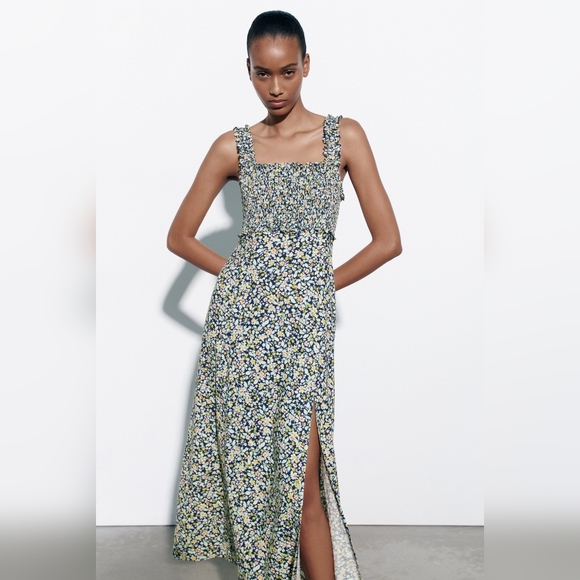 NWT Zara Lien Blend Floral Print Dress - 6962-023 - Picture 7 of 11